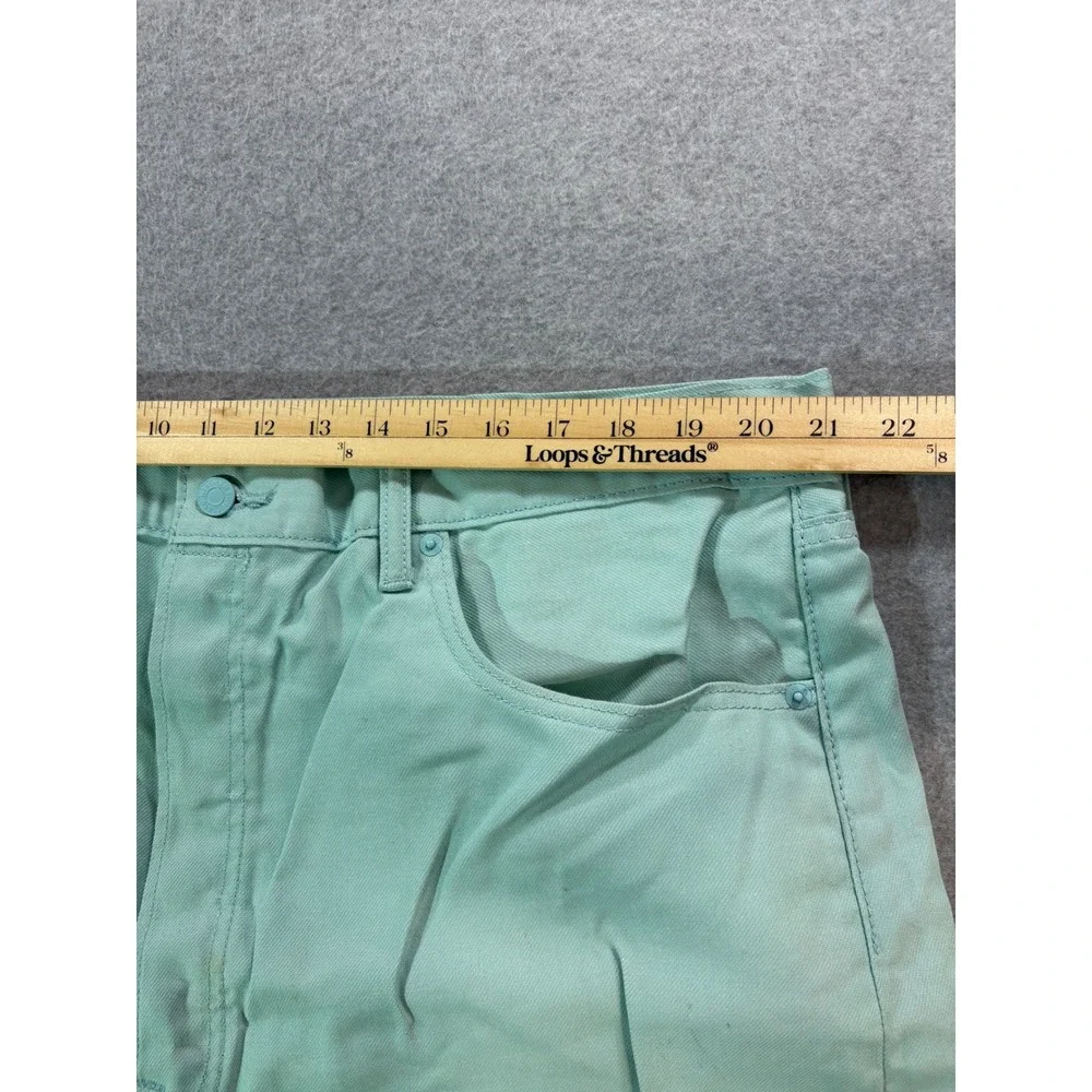 Levis 501 Original Fit Jeans Mens 42x30 Aqua Seafoam Green‎ Button Fly Cotton